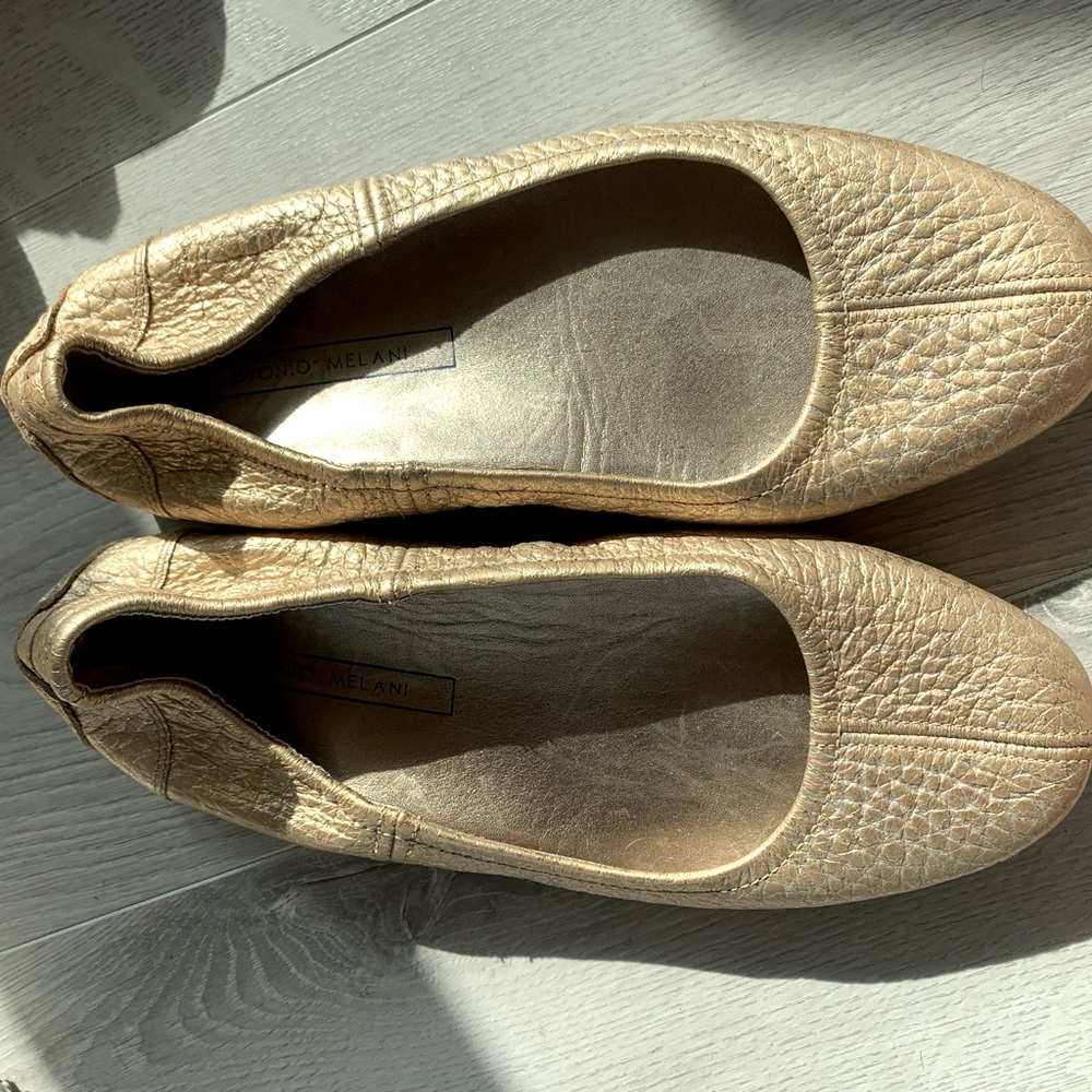 Antonio Melani muted gold pebbled flat